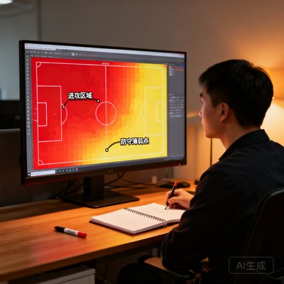 数据科学家张伟在分析比赛热力图